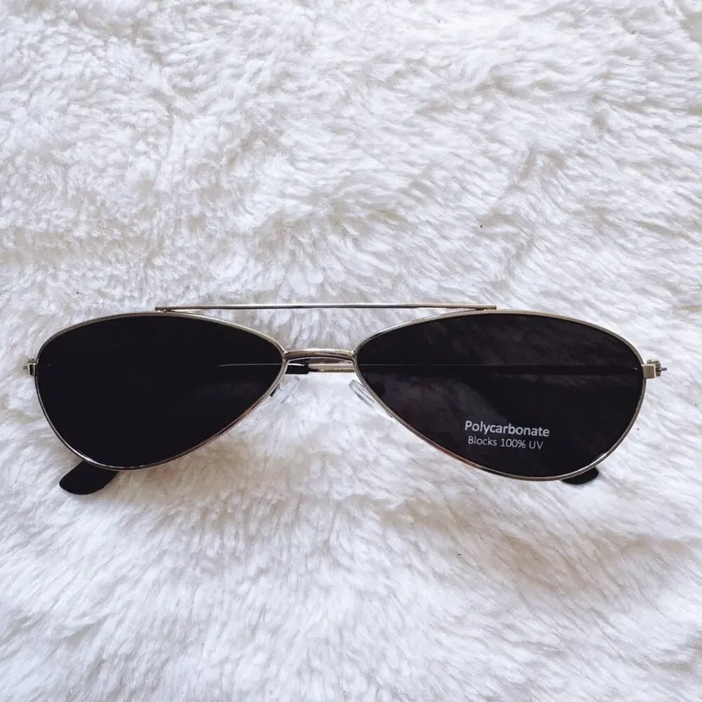 Carl Black w/ Silver Rims Aviator Sunglasses